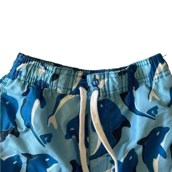 Okanu Surf Dolphine Blue White Boys Swimming Board Short Pants SZ L (7) - Picture 2 of 10